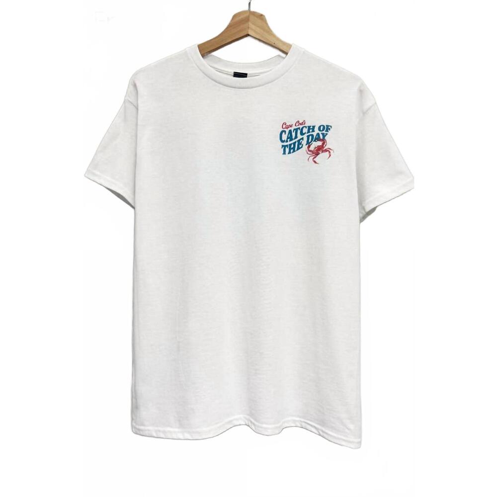 NEW SWEET CLAIRE women's catch of the day tee in white